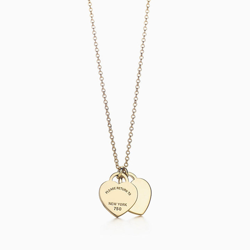 Small Silver & Gold Double Heart | Woman Necklace | Eternal Hearts Duo Ladibelle