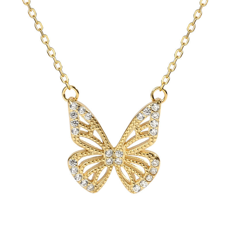 Gold Diamond Butterfly Charm | Woman Necklace | Luxe Flutter Ladibelle