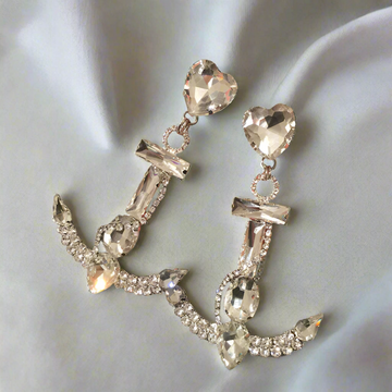 Silver Crystal Anchor Design | Woman Earrings | Anchored Elegance Ladibelle