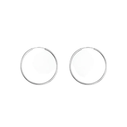 Large Silver Hoop | Woman Earrings | Sleek Circles Ladibelle