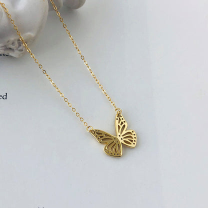 Gold Diamond Butterfly Charm | Woman Necklace | Luxe Flutter Ladibelle