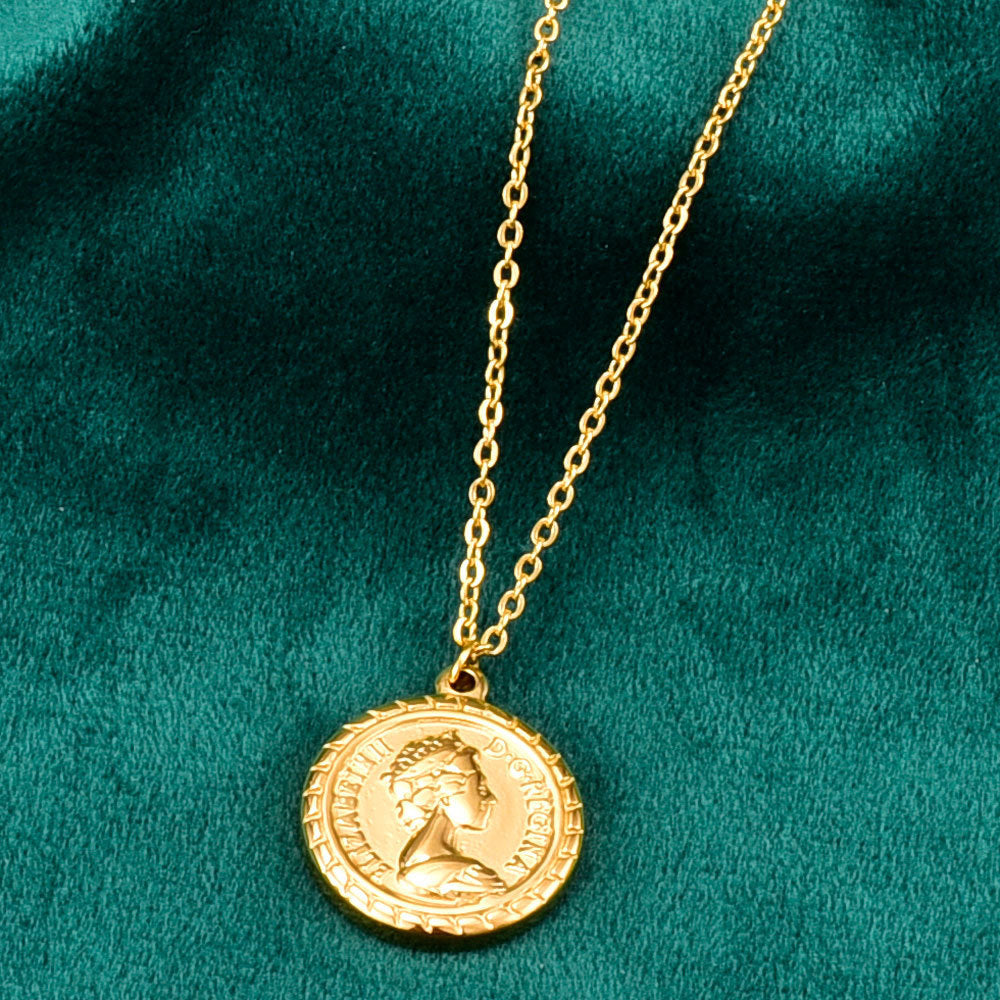 Gold Vintage Coin Pendant | Woman Necklace | Heritage Charm Ladibelle