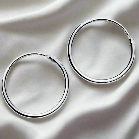 Multisize Silver Hoop | Man Earrings | Silver Spectrum Hoops Ladibelle