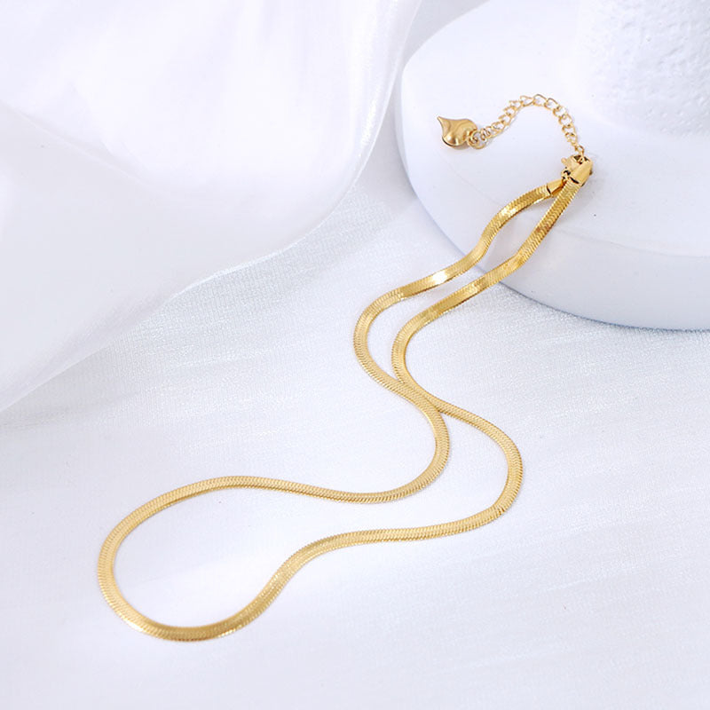 Gold & Silver Sleek Herringbone | Woman Necklace | Herringbone Harmony Ladibelle