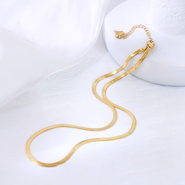 Gold & Silver Sleek Herringbone | Woman Necklace | Herringbone Harmony Ladibelle