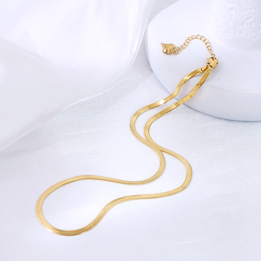 Gold & Silver Sleek Herringbone | Woman Necklace | Herringbone Harmony Ladibelle