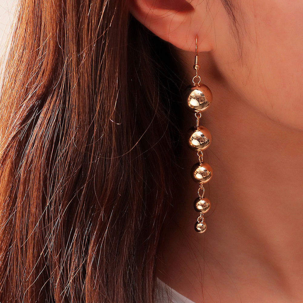 Large Gold & Silver Drop Dangle Design | Woman Earrings | Golden Cascade Ladibelle