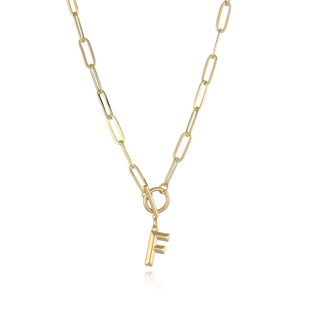 Gold Letter Charm Paperclip Link Chain | Woman Necklace | Lettered Links Ladibelle