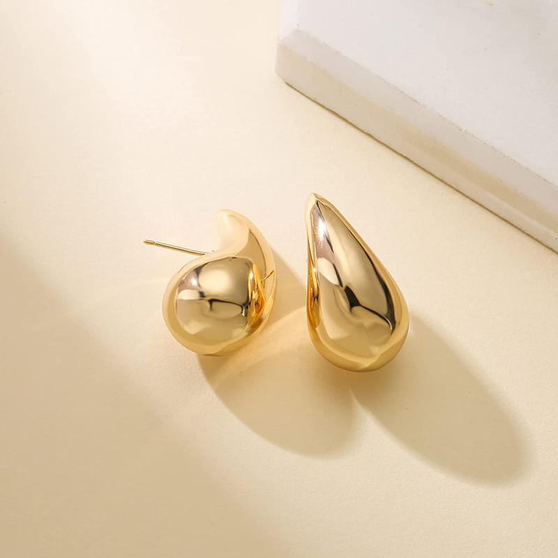 Multisize Gold & Silver Teardrop Stud | Woman Earrings | Serenade Teardrop Bliss Ladibelle