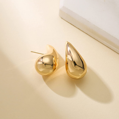 Multisize Gold & Silver Teardrop Stud | Woman Earrings | Serenade Teardrop Bliss Ladibelle