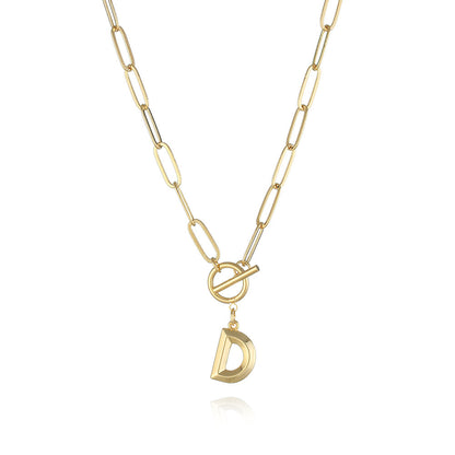 Gold Letter Charm Paperclip Link Chain | Woman Necklace | Lettered Links Ladibelle