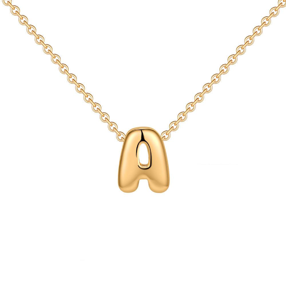 Gold Bubble Letter Pendant | Woman Necklace | Radiant Font Ladibelle