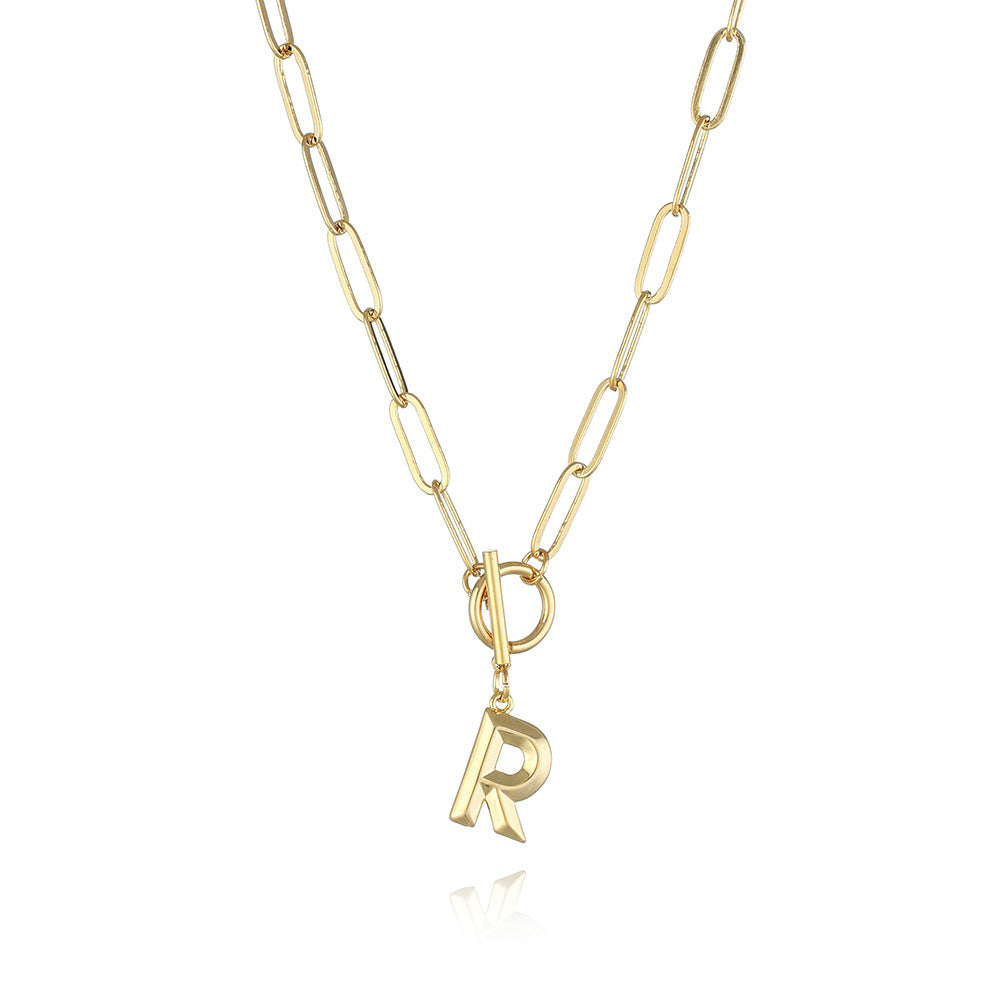 Gold Letter Charm Paperclip Link Chain | Woman Necklace | Lettered Links Ladibelle