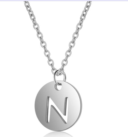 Silver Letter Charm | Woman Necklace | Initial Elegance Ladibelle