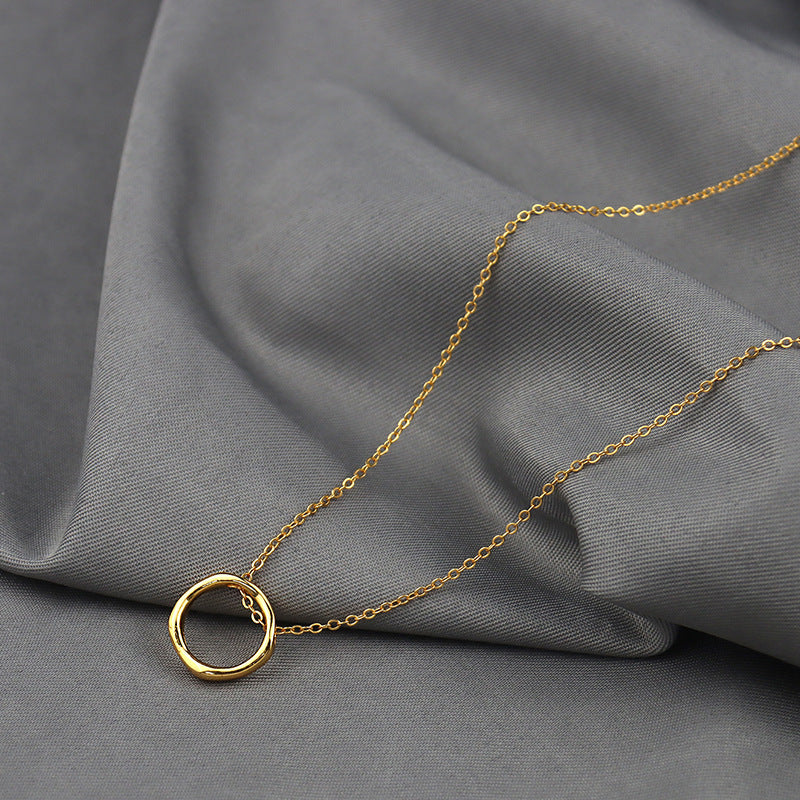 Gold Chain Circle Pendant | Woman Necklace | Aura Circle Necklace Ladibelle