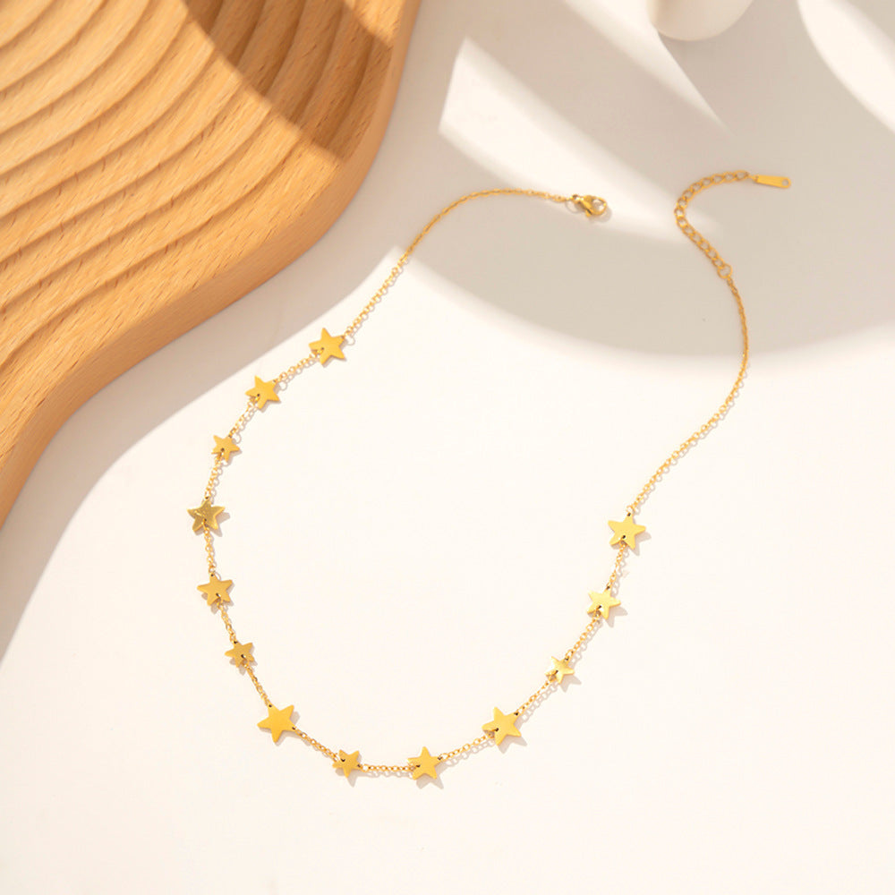 Gold Star Chain | Woman Necklace | Retro Starshine Ladibelle