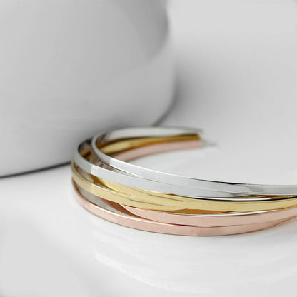 Gold & Silver & Rose Gold Cuff | Woman Bracelet | Gleaming Fusion Ladibelle