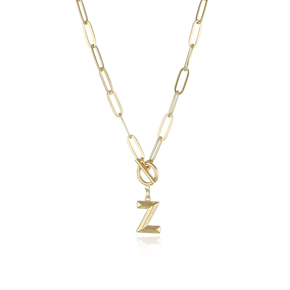 Gold Letter Charm Paperclip Link Chain | Woman Necklace | Lettered Links Ladibelle