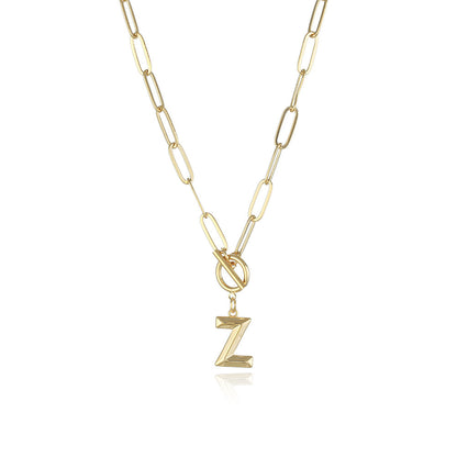 Gold Letter Charm Paperclip Link Chain | Woman Necklace | Lettered Links Ladibelle