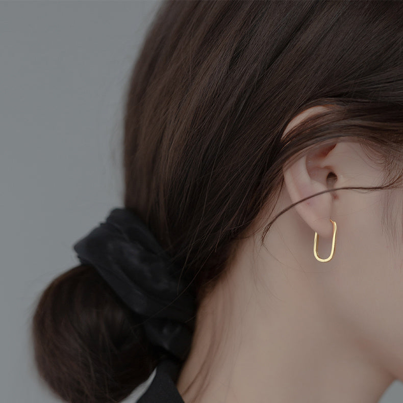 Mini Gold U Shape Hoop | Woman Earrings | Golden U-Turn Ladibelle