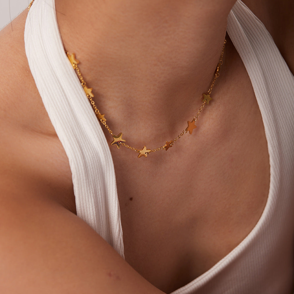 Gold Star Chain | Woman Necklace | Retro Starshine Ladibelle