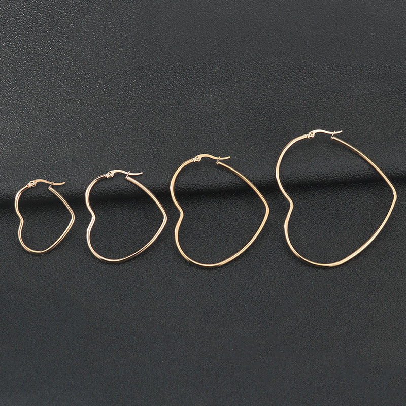 Multisize Gold & Silver Heart Shaped Hoop | Woman Earrings | LuxeHeart Hoops Ladibelle