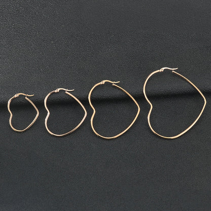 Multisize Gold & Silver Heart Shaped Hoop | Woman Earrings | LuxeHeart Hoops Ladibelle