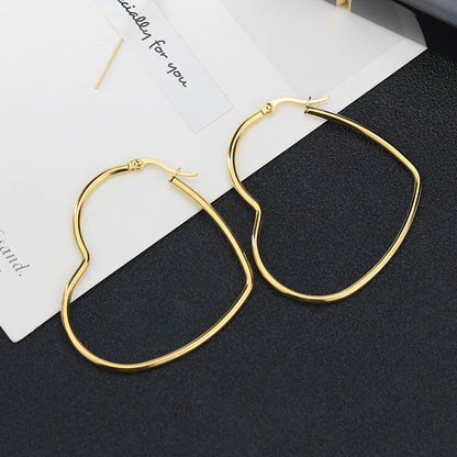 Multisize Gold & Silver Heart Shaped Hoop | Woman Earrings | LuxeHeart Hoops Ladibelle