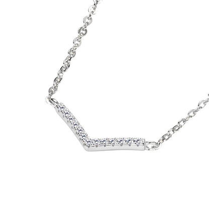 Gold & Silver V Shaped Geometric Diamond Pendant | Woman Necklace | Vertex Diamond Spark Ladibelle