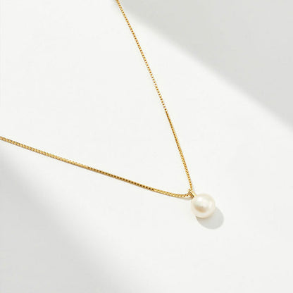 Gold Chain Pearl Pendant | Woman Necklace | Orchid Pearl Ladibelle