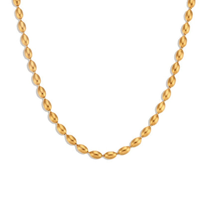 Gold Round Beads Clavicle Chain | Woman Necklace | Gleaming Beads Ladibelle