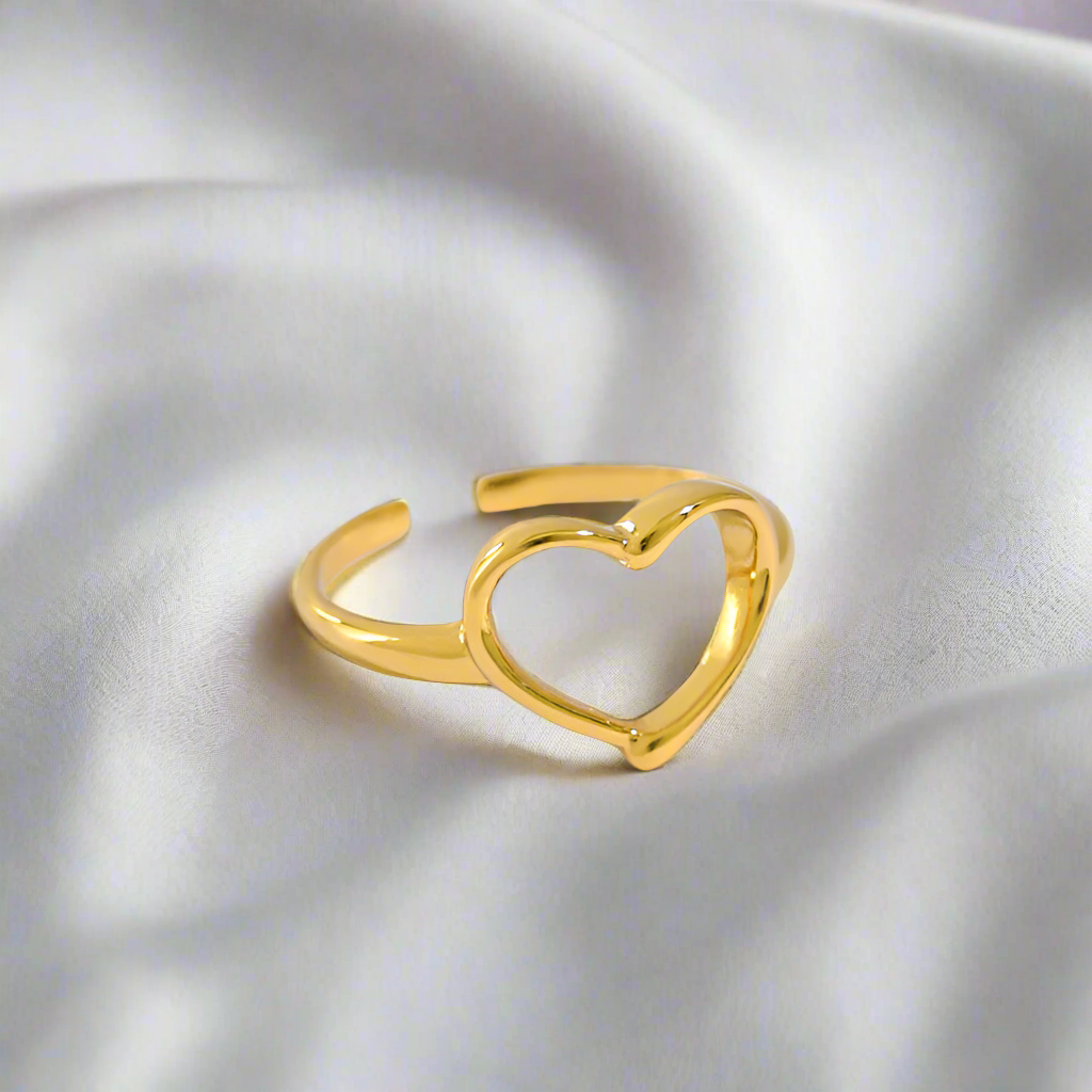 Silver & Gold Heart Shaped | Woman Ring | Minimalist Romance Ladibelle