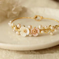 Blooming Grace: Pink and White Floral Elegance Bracelet