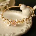 Blooming Grace: Pink and White Floral Elegance Bracelet