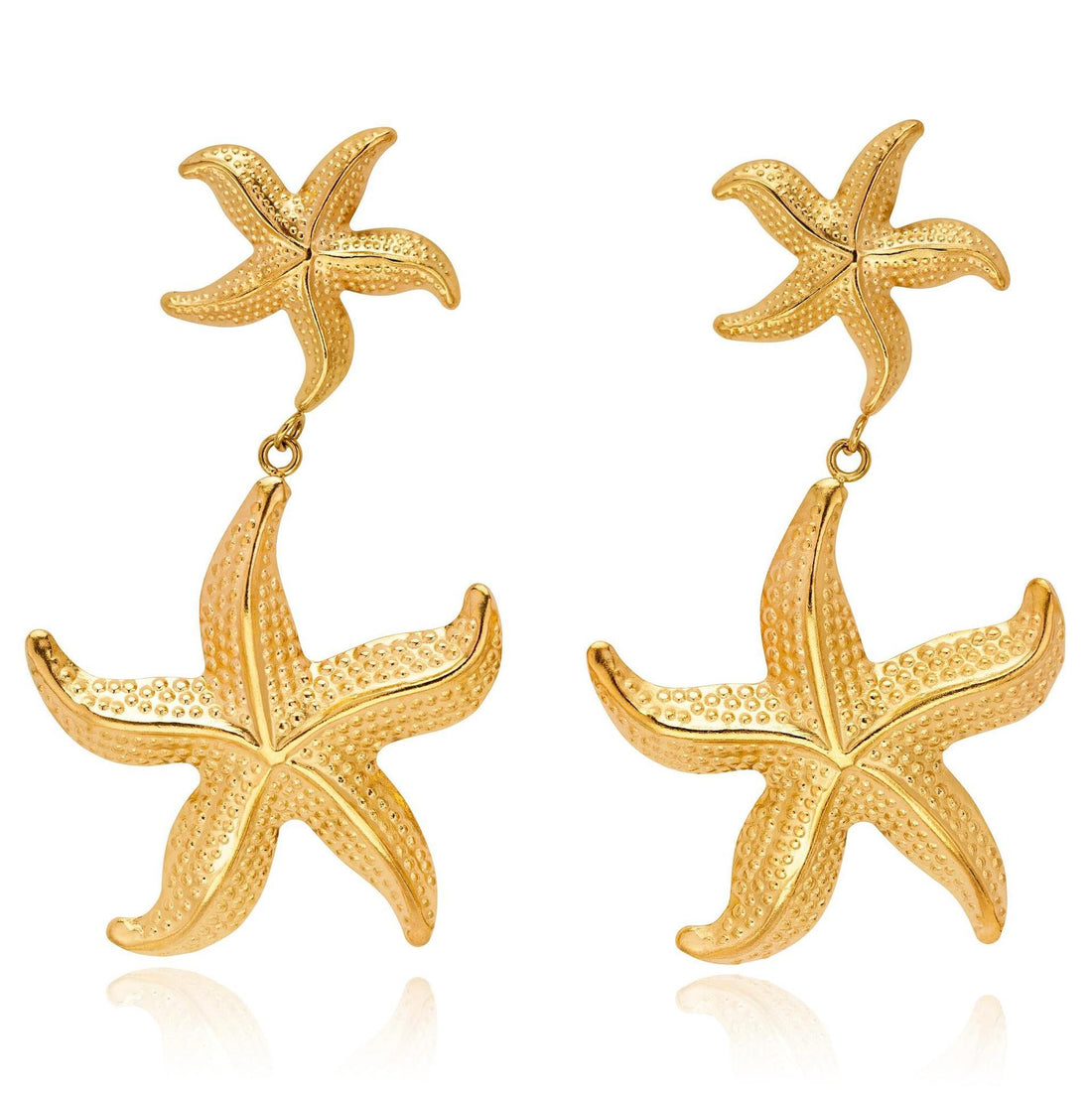 Large Gold Starfish Dangle | Woman Earrings | Seaside Radiance Ladibelle