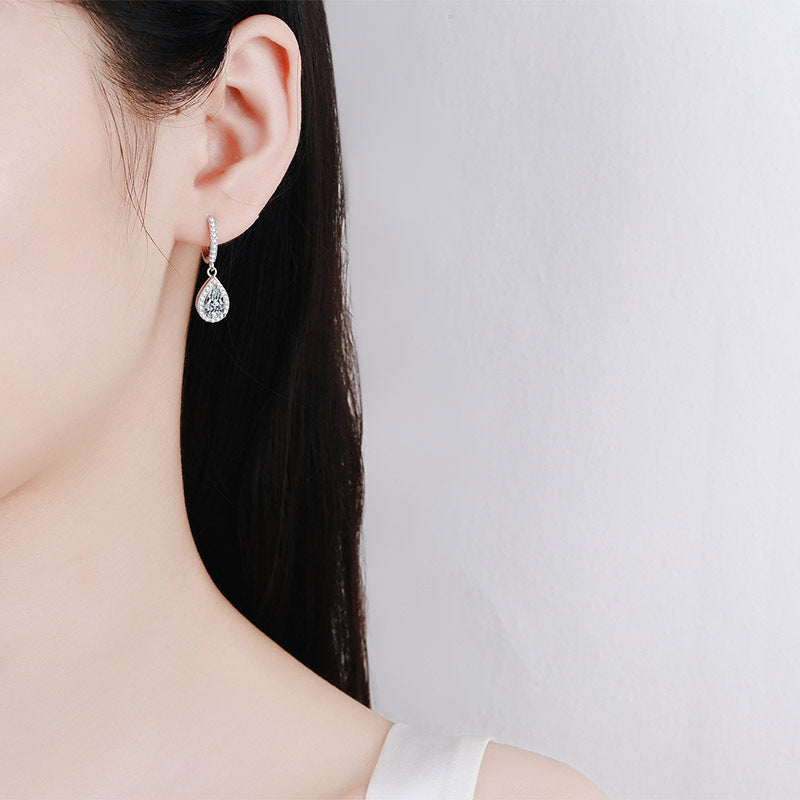 Mini Silver Diamond Drop Dangle | Woman Earrings | Timelessly Elegant Ladibelle