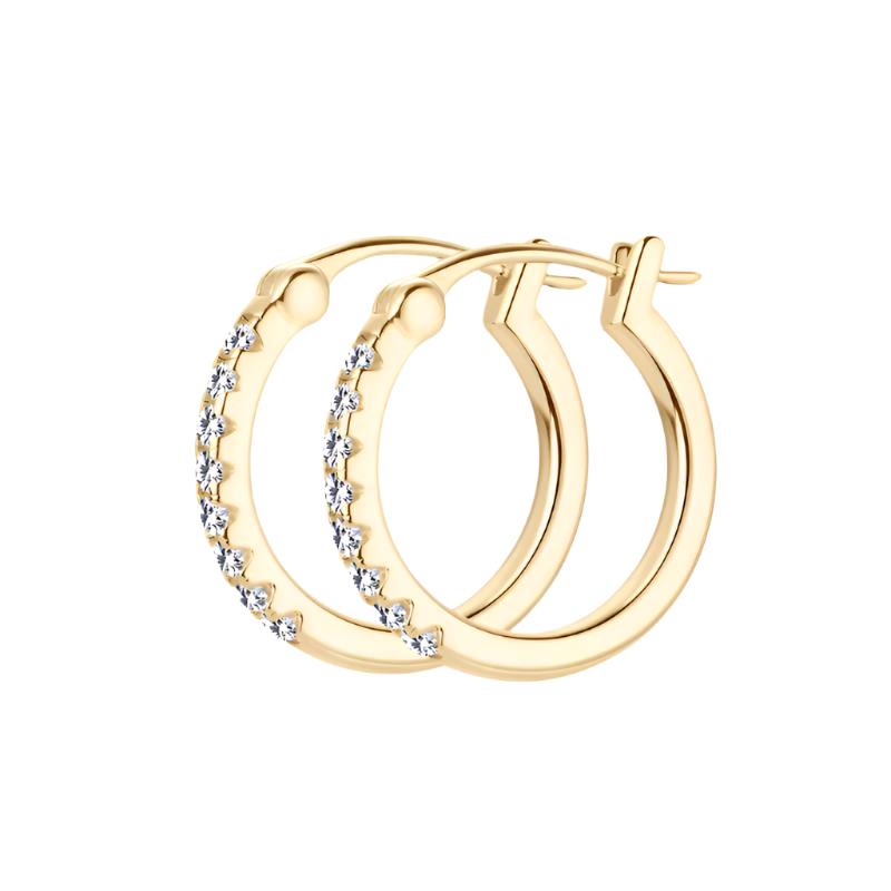 Mini Gold & Silver Diamond Design Hoop | Woman Earrings | Lustre Loop Ladibelle