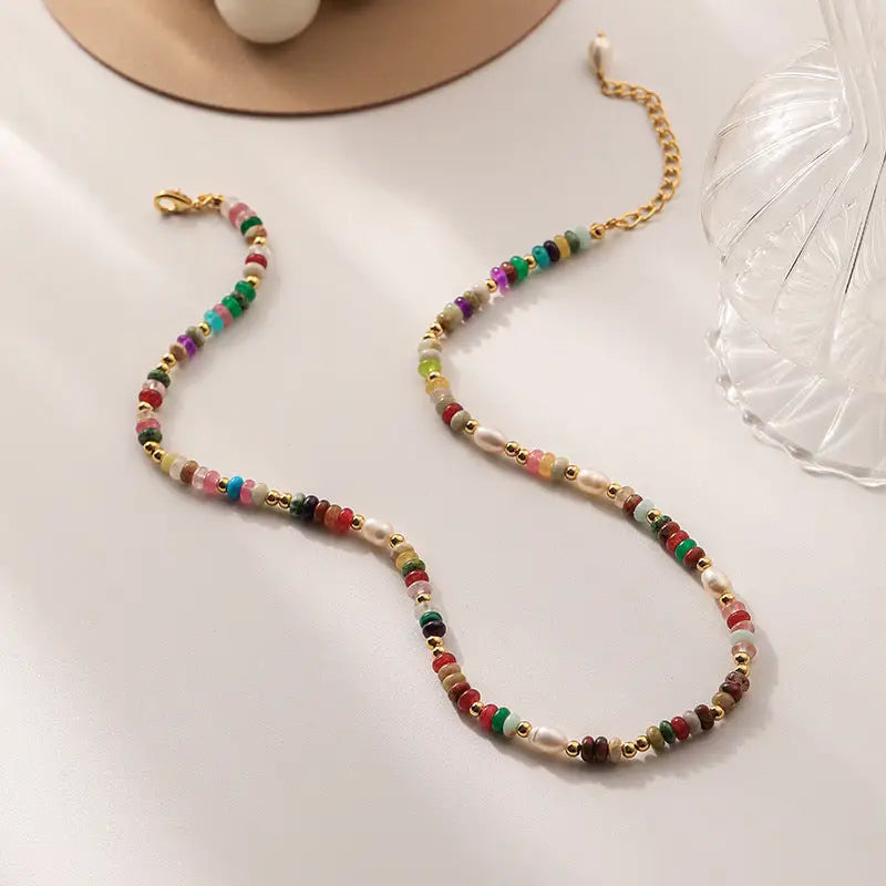 Colorful Bohemian Beaded Necklace