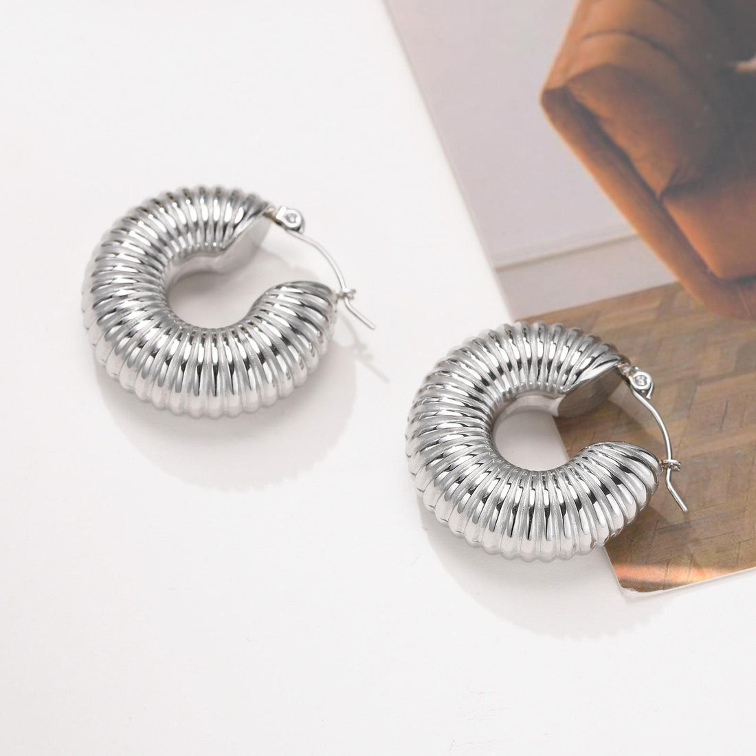 Small Gold & Silver Twisted Twirl Hoop | Woman Earrings | Dainty Twirl Hoops Ladibelle