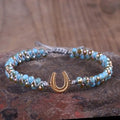 Artisan-Crafted Crystal Luster Bracelet - Blue