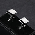 Elegant Monochrome Square Cufflinks - Accessories