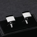 Elegant Monochrome Square Cufflinks - Accessories