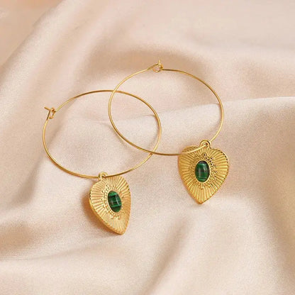 Gold Hanging Hoop Shaped | Woman Earrings Amour Elegance Ladibelle