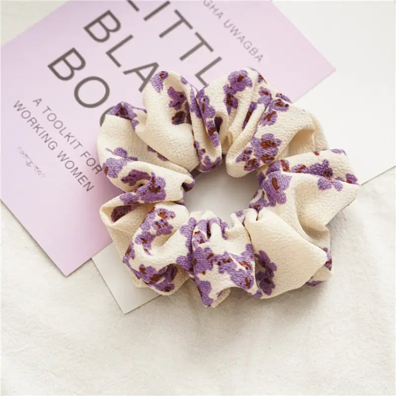 Graceful Hair Tie - Purple large floral Accessories