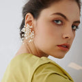 Large Pearl Drops Flower Shaped | Woman Stud Earrings Pearlescent Whispers Ladibelle