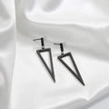 Medium Black Onyx Triangle Shaped | Man Dangle Earrings Ladibelle