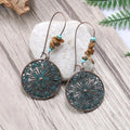 Medium Blue Dangling Round Shaped | Woman Earrings Breezy Bohemian Ladibelle