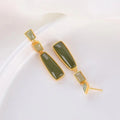 Medium Emerald Dangling Geometric Shaped | Woman Earrings Verdant Enigma Ladibelle