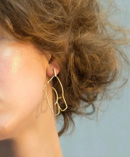 Medium Gold Pearl Female Body Figure | Woman Dangling Earrings Ladibelle