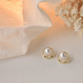 Mini Gold Pearl Small Hoop | Woman Stud Earrings Pearlescent Elegance Ladibelle